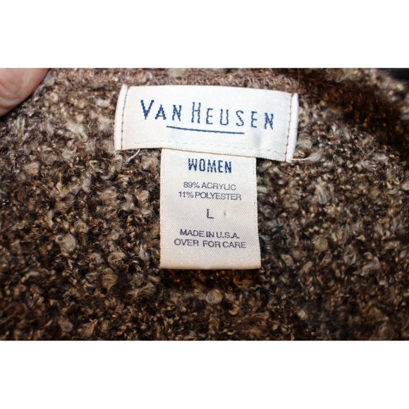 Van Heusen Brown Textured Ramie Blend Sweater Size L - Picture 5 of 7